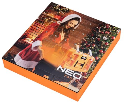 NEO TOOLS Geschenke für Männer - 24-tlg Premium Werkzeug-Satz inkl. Verlängerung, Schraubendreherspitze und Ratsche - Adventskalender Füllung Männer, Handwerker Weihnachten, für Papa, Opa