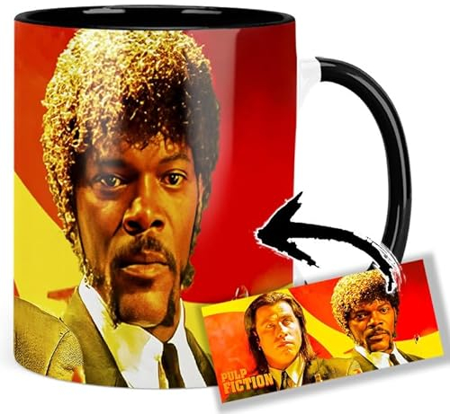 Pulp Fiction John Travolta Samuel L. Jackson Tasse Innen & Henkel Schwarz Keramikbecher Mug