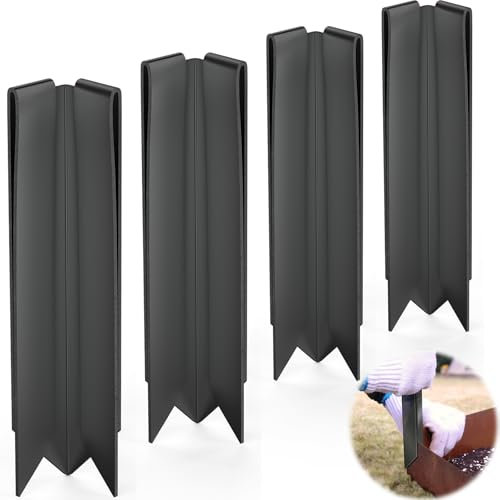 Fixirons Lot de 4 clips de connexion noirs à 90° pour bordure de 15,2 et 20,3 cm en acier Corten - Clips de bordure de jardin pour aménagement paysager en acier