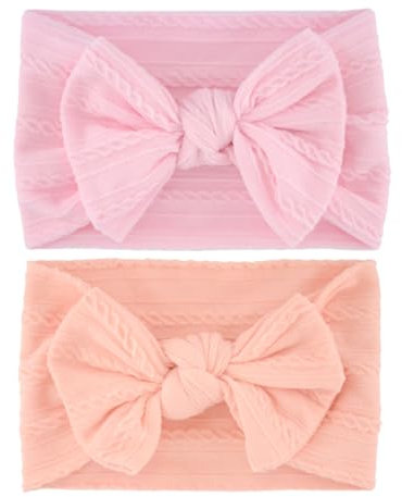 VYIBPDY Bandeau Cheveux Bébé Fille - Accessoire Élastique Arc en 2 Pièces - Serre-Tête Pour Bébé