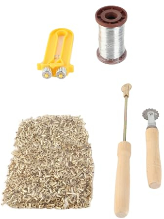 YAOGOHUA Imkerei-Starter-Werkzeug-Set, Drahteinbetter, Bienenstock-Drahtspanner mit Kupferösen, Eisendrähten
