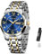 Taxau Blau Herrenuhren Edelstahl Herrenarmbanduhr Business Herren Uhr Wasserdicht Quarz Luxus Armbanduhr Herren Klassische Uhr für Manner Watch for Men