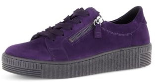 Gabor Damen Low-Top Sneaker, Frauen Halbschuhe,Strassenschuhe,Sportschuhe,Freizeitschuhe,Turnschuhe,Laufschuhe,Purple (schwarz),37.5 EU / 4.5 UK