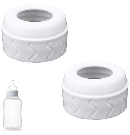 2pcs Replacement Bottle Nipple Ring Collars, Compatible with Dr. Brown's Narrow Plastic & Glass Bottles 4oz & 8oz No Leak or Spills Bottle Nipple Collars Rings Feeding Baby Accessories