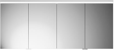 burgbad Lin20 Spiegelschrank LED-Beleuchtung, 4 Türen, 1600x700x170mm, SPQK160F5381, Farbe: Dunkelgrau Matt