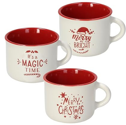 Tognana Marshmallow, ensemble de 3 tasses à café cc 100 sans soucoupe, en grès, rouge