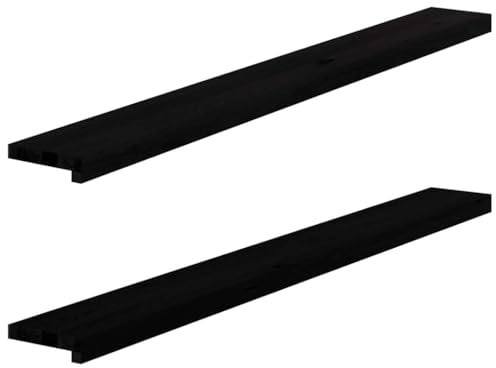 vidaXL - Dark Brown Solid Oak Window Sills 140x15x2 cm - Natural Wood Ledge for Home Decor and Display Set of 2