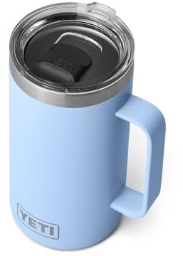 YETI Rambler 24 oz Mug, Vacuum Insulated, Stainless Steel with MagSlider Lid, Big Sky Blue