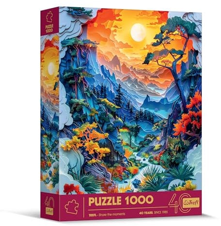 Trefl - Puzzle mit 3D-Effekt, Tal - 1000 Teile - 40 Jahre, Paper Art, Premium-Puzzle für Erwachsene und Kinder ab 14 Jahren