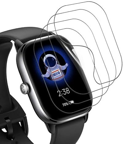 SkyKeep (4 Stücke für Schutz Amazfit GTS 4 Mini Panzerglasfolie Schutzfolie Amazfit GTS 4 Mini Displayschutz Folie (Soft TPU)(HD Displayschutzfolie)(Ultra-klar)(Anti-Bläschen)(Anti-Kratzen)