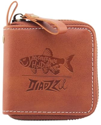 MiOYOOW Tragbare Köder Tasche, PU-Leder Angelköder Aufbewahrungstasche, Doppelseitige Fishköder Organizer für das Angeln Im Freien