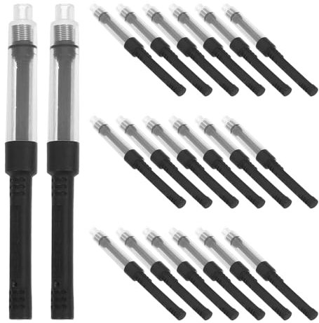 FUNOMOCYA Tintenkonverter Nachfüllminen Für Füllfederhalter Aus Kunststoff Universeller Nachfüllbarer Tintenkonverter Absorber Push Pull Füllwerkzeug Für Büro Schule Und Reisen 20 Stück