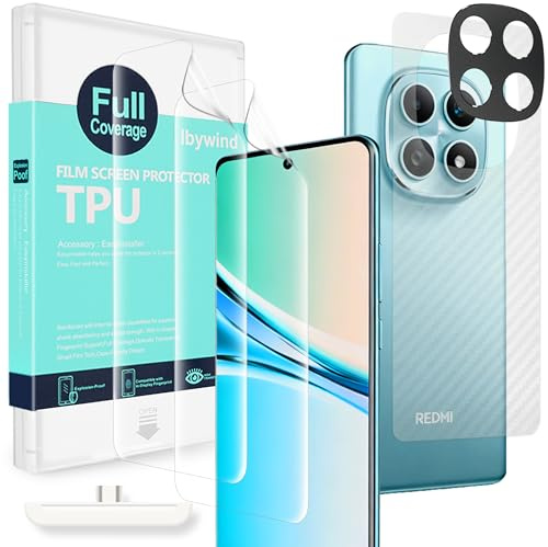 Ibywind Protector de Pantalla para Xiaomi Redmi Note 15/15 SE/Poco M8 5G,2 Piezas Película de Hidrogel y Protector de Lente de Cámara,Fácil de Instalar,Compatible Detector Huellas,Anti Arañazos