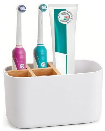 Zahnbürstenhalter Bad Organizer mit 5 Fächern für elektrische Zahnbürste, Zahnpasta Halter für Waschtisch, Bathroom Organizer Toothbrush Holder (Style B)