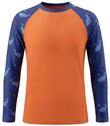 Valcatch Kids UPF50+ Rash Vest Long Sleeve T Shirt, Orange, 10-12 Years