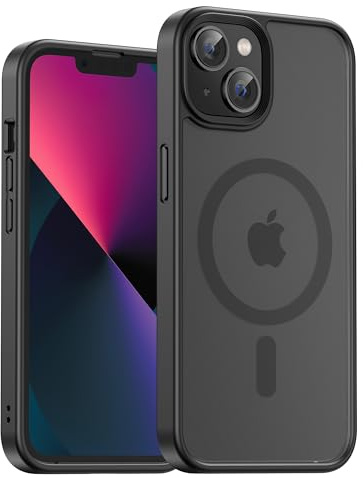 UNBREAKcable Magnetic for iPhone 13 Case, Compatible with MagSafe, Full Camera Protection, Built-in Magnetic Ring, Drop Protection Shockproof Slim Phone Cover (Black)