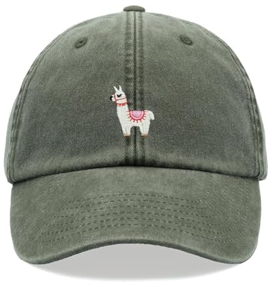 Lama Baseballkappe Vintage Washed Unisex Dad Hat Verstellbar