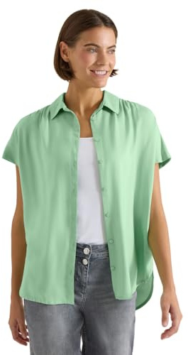 Cecil Damen Basic Bluse mit Hemdkragen in Unifarbe
