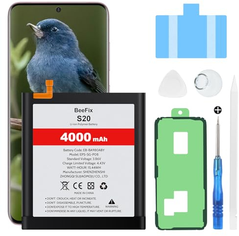 Akku für Samsung Galaxy S20 | 4000mAh hohe Kapazität, intelligenter Chip für längere Laufzeit, Sicherheit, Profi-Werkzeugset inkl.
