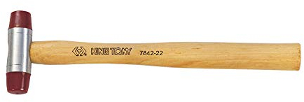 KING TONY 7842-45 Lot de 8 marteaux à tête souple en polyuréthane avec tête interchangeable 45 mm Hauteur 112 mm Longueur 335 mm