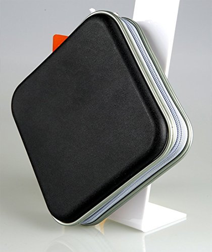Jooks, custodia porta DVD portatile con buste di plastica per 40 dischi CD DVD VCD, raccoglitore per DJ con custodia rigida impermeabile, colore nero, 15 cm x 15 cm x 5 cm