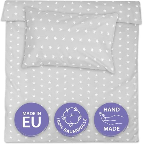 Kinderbettwäsche Baby Bettwäsche 90x120 cm aus Baumwolle - Kinder Set von Duvet Cover 90 x 120 und Kissenbezug 40x60 cm Junge und mädchen babybettwäsche bettbezug für Kleinkind Oeko-Tex