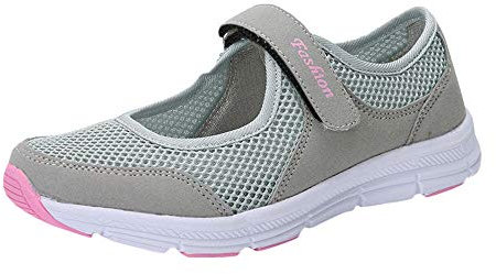 riou Zapatos de Malla para Mujer, Calzado Casual Deportivo de Velcro, Zapatillas de Gimnasio Ligeras y Transpirables para Deporte al Aire Libre, Zapatos Comodos para Correr