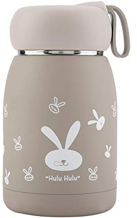 Wifehelper Vacuum Cup Stainless Steel Lightweight Portable Cute Rabbit Pattern Vacuum Cup Mug Thermal Cup Water Bottle Home Travel Office School Picnic(Coffee)