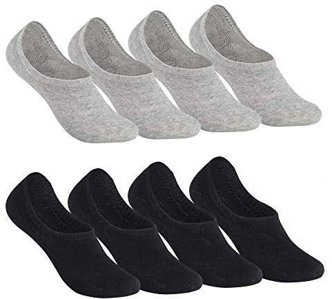 Falechay Sneaker Socken Damen Füßlinge Herren Sneakersocken Unsichtbare No Show Socken Frauen 8 Paar schwarz grau 35-38