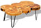 yorten Couchtisch Sofatisch Kaffeetisch aus Sheesham-Massivholz Beistelltisch 6 Baumscheiben 90 x 60 x 35 cm (L x B x H) Braun