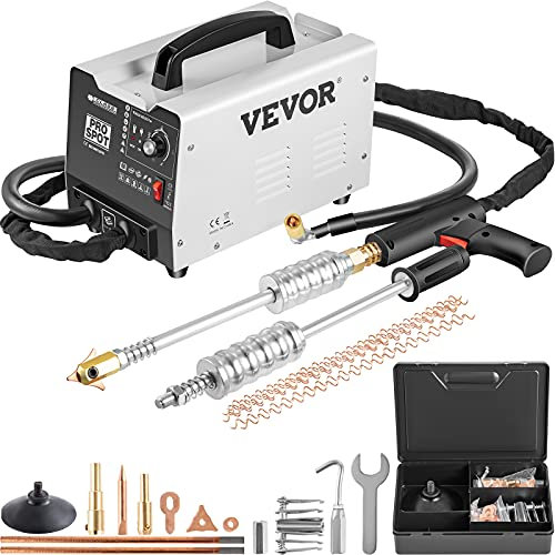 Mophorn 3500A 110V Saldatrice a Punti con Estrattore di Ammaccature, 2 Pistole per saldatura Pannello Tetto Cofano 0,6-1,2mm, Saldatura Radiatore a Punti, Frequenza 60Hz, Potenza in frequenza 1,8KVA