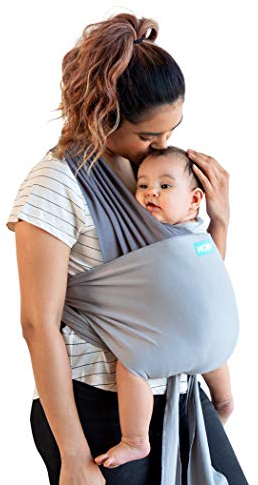 Moby Easy Baby Wrap – Babytragetuch für Neugeborene bis Kleinkind – Tragetücher – perfekte Babyhalterung für Mama & Papa – verstellbar für alle Körpertypen – kann Babys bis zu 15 kg tragen –