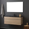 Kiamami Valentina Mueble de baño de 120 cm en Efecto Madera de Roble con Lavabo Negro Individual | Sole