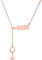 PAURO Femme Acier Inoxydable Bouteille De Vin Verre Pendentif Colliers Y, Or Rose Creux