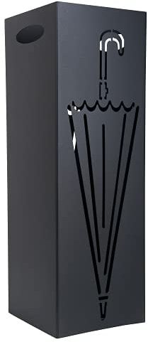 HowHomely Schirmständer aus Metall | Regenschirmständer Schwarz 60x20cm | Ständer Mit Design eines Regenschirms zur Dekoration von Büro oder Flur