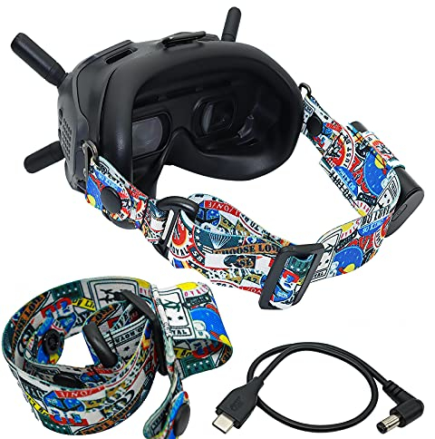 HYGJ Tmom Verstellbarer Kopfbügel für DJI FPV-Brille V2 Kopfband für VR Brillen Festen Stirnband Videobrille Personalisierte Accessoires