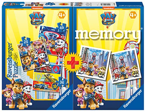 Ravensburger - Multipack Memory und Puzzle von Paw Patrol Movie, Puzzle und Spiel für Kinder, empfohlen Alter 4+, 20863 0, Mehrfarbig