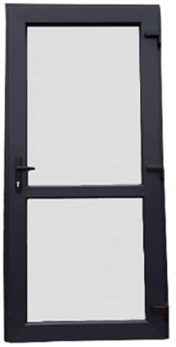 PVC Außentür. PVC-Tür für Geschäft, Balkon, Haus, Wirtschaft. 4 Farben: Anthrazit, Goldeiche, Walnuss, weiß (100x200 Rechte Tür, Anthrazit)