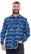Mens Flannel Check Shirts Yarn Dyed Cotton Brushed Long Sleeve Casual Top Royal Blue, L