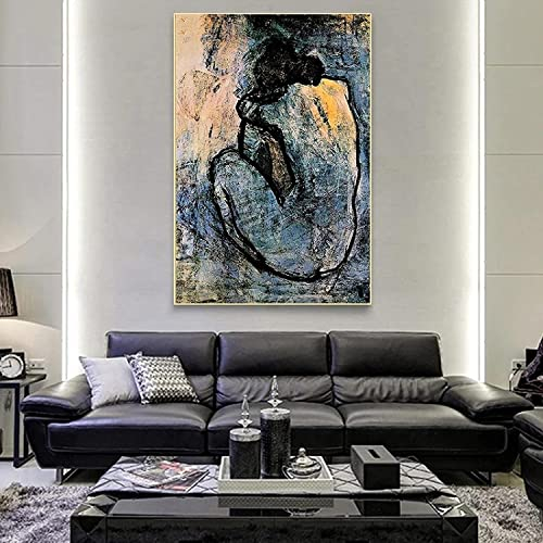 Pei-wall art Kunstposter 50 x 70 cm, Rahmenlos, Pablo Picasso, berühmte abstrakte Blaue Kunstwerke, Poster und Drucke, Heimdekoration, Wandkunst, Bild