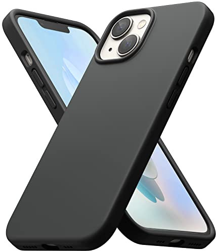 Ringke Silicone Case Compatible with iPhone 14 6.1-Inch, Soft Feel Silky Anti-Fingerprint Liquid Silicone Back Cover with Microgiber Lining - Black