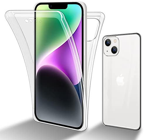Cadorabo Hülle kompatibel mit Apple iPhone 14 Schutzhülle TPU Silikon Case 360 Slim Kratzfest Weiche Gummi mit Rundumschutz Case Hülle für iPhone 14 in Transparent