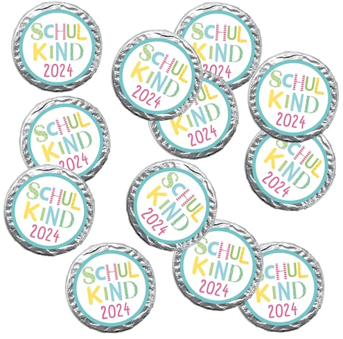 STEINBECK Schulkind 2025 - Schokolade-Taler 12 Stück Geschenk Einschulung Schulanfang Feier Tisch-Dekoration