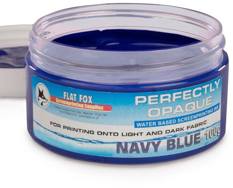 Flat Fox Tinta opaca a base de agua para serigrafía, 100 g (azul marino)