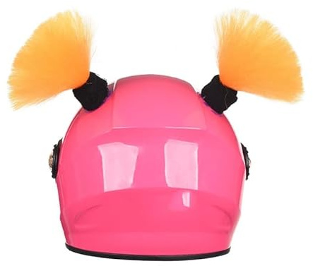 Helm-Ohren für Skihelm, Snowboardhelm, Kinder-Helm,Helm-Accessoires Motorrad Helm ZöPfe Motorradhelm Braids Abnehmbarer Pferdeschwanz Motorrad Helm Perücke Helm Dekoration für Kinder Erwachsene