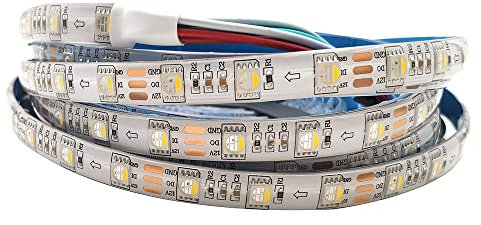 Vrabocry SK6812 RGBW RGBWW Led Streifen 4 In 1 Ein IC Stick 3leds/6leds Led Licht 5M 60 LEDS Schwarz Weiß PCB IP30 65 67 DC12V/24V (5m 60leds/m Weiß Pcb, Rgb+warmes Weiß Ip65)