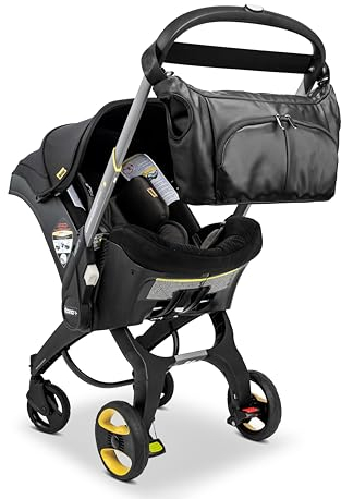 hoodababy Essentials Wickeltasche, kompatibel mit dem Doona Autositz/Kinderwagen, Schwarz