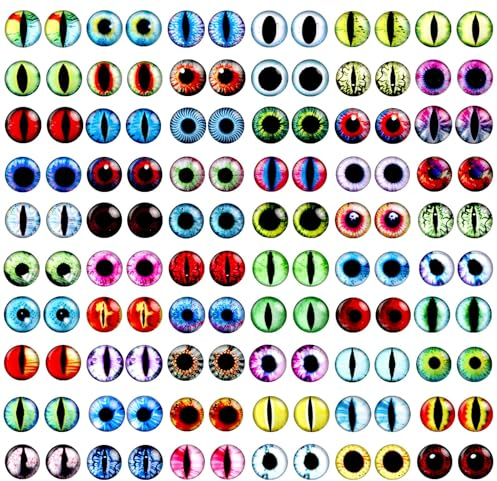 120 ojos de dragón de cristal de 12 mm para hacer muñecas de arcilla para hacer joyas, esculturas, accesorios, manualidades, bricolaje
