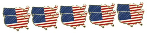 ibasenice 10 Pcs Fridge Memorial Day Decor Refrigerator Decorations USA American Flag for House Holiday Decorative Magnetic Kitchen Cabinet Magnets Flag Decal Metal