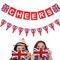 UK-Wimpelkette, 3 m, britische Zahnstocherflagge, tragbare britische Flagge, königliche Banner, Dekorationen für Werbung, Nationalfeiertag, Innenbereich